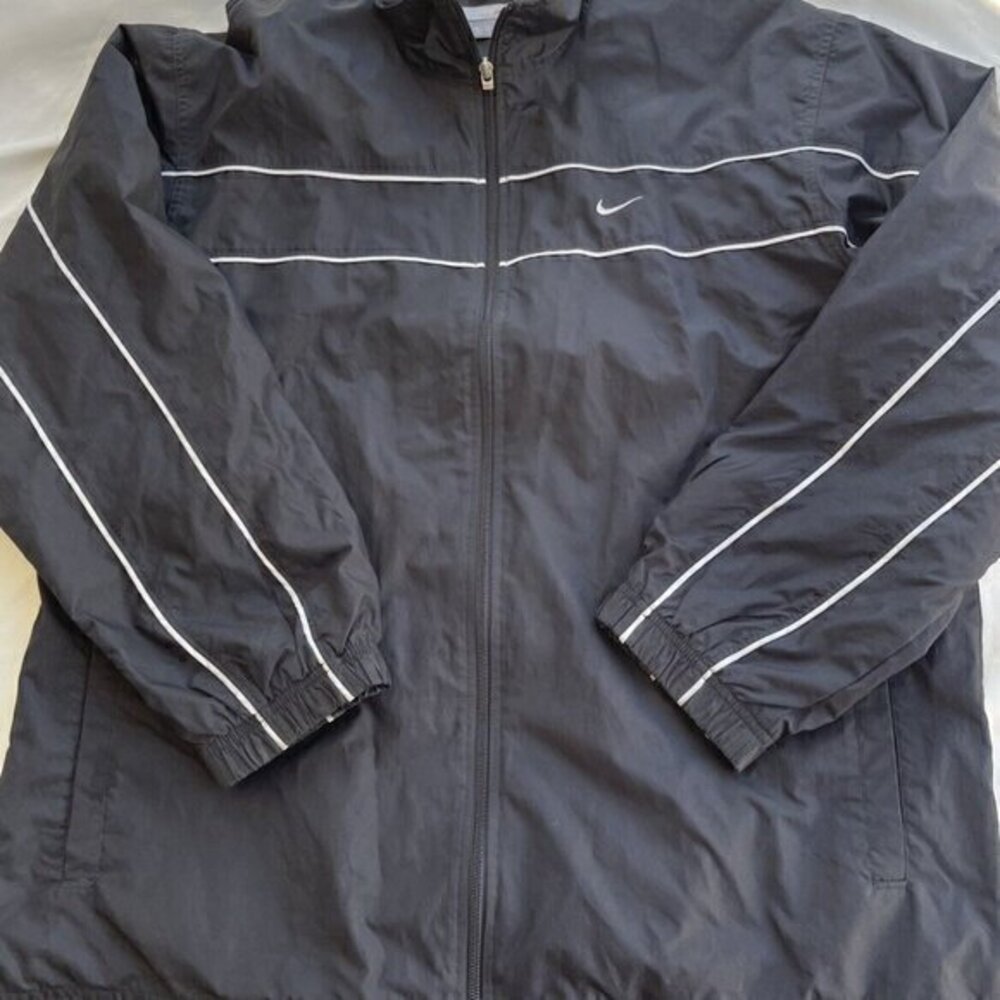 Vintage Nike Men’s Wind Breaker Waterproof Black  & White Trim Sz XL